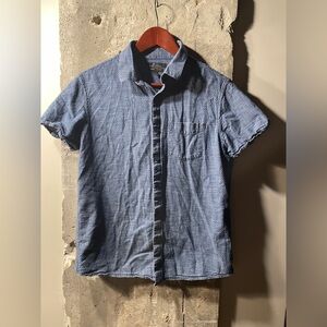 Marc Anthony Denim Blue Casual Button Down Slim Fit Shirt -100% Cotton